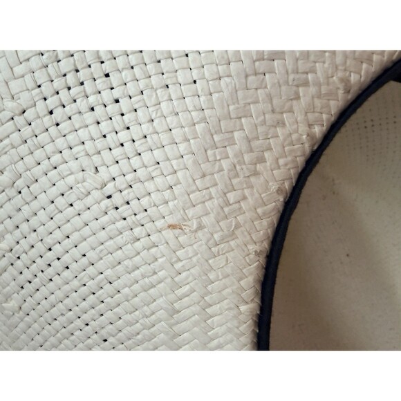Janessa Leone Marcell Hat M Bleach White Straw Fedora Brown Suede Band USA Chic main image 12